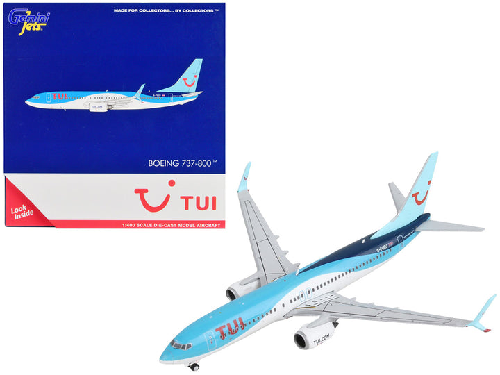 Boeing 737-800 Commercial Aircraft "TUI Airways" Blue and White 1/400 Diecast Model Airplane by GeminiJets-0