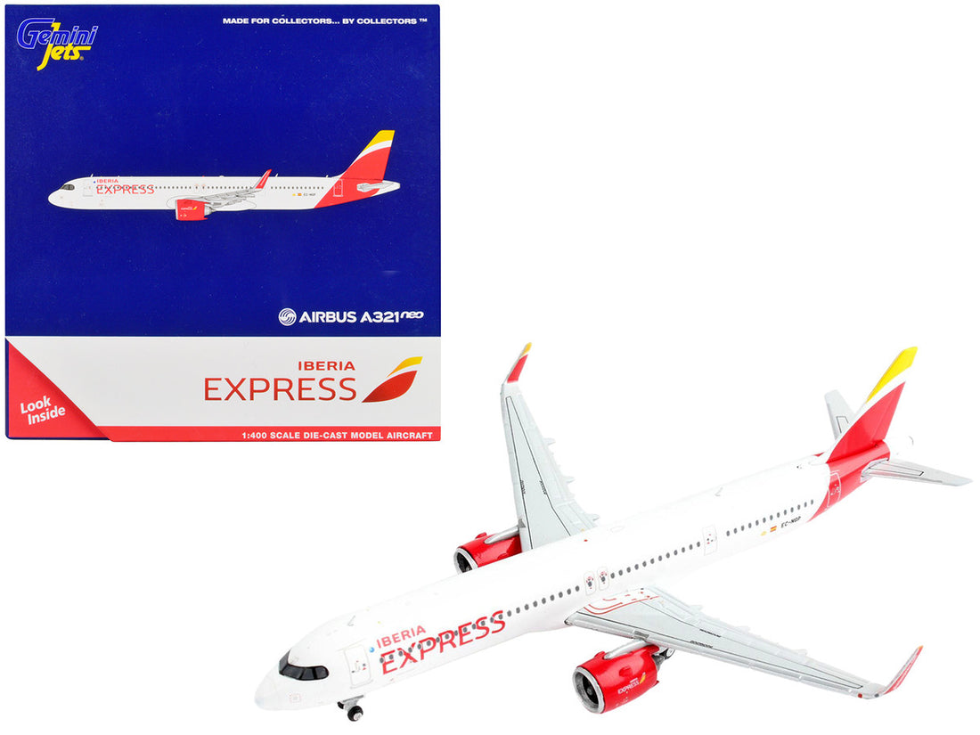 Airbus A321neo Commercial Aircraft "Iberia Express" White with Red Tail 1/400 Diecast Model Airplane by GeminiJets-0