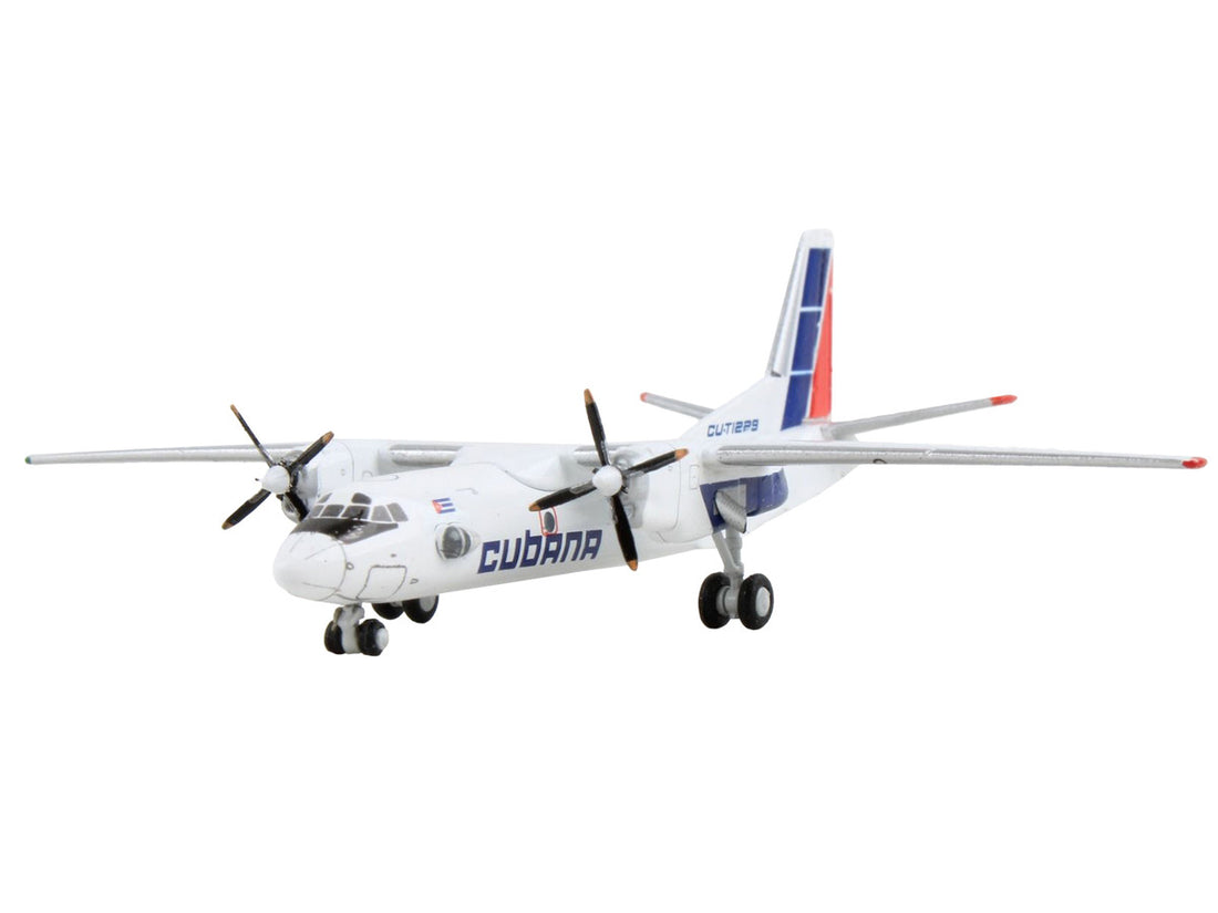 Antonov An-26 Commercial Aircraft "Cubana de Aviacion" White with Red and Blue Tail 1/400 Diecast Model Airplane by GeminiJets-1