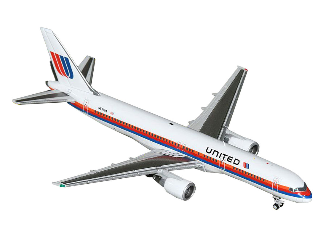 Boeing 757-200 Commercial Aircraft "United Airlines" (N536UA) White with Stripes 1/400 Diecast Model Airplane by GeminiJets-0
