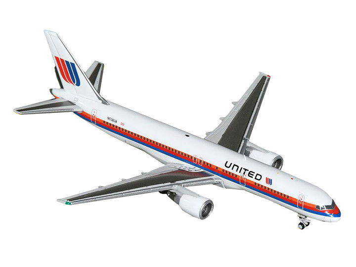 Boeing 757-200 Commercial Aircraft "United Airlines" (N536UA) White with Stripes 1/400 Diecast Model Airplane by GeminiJets-0