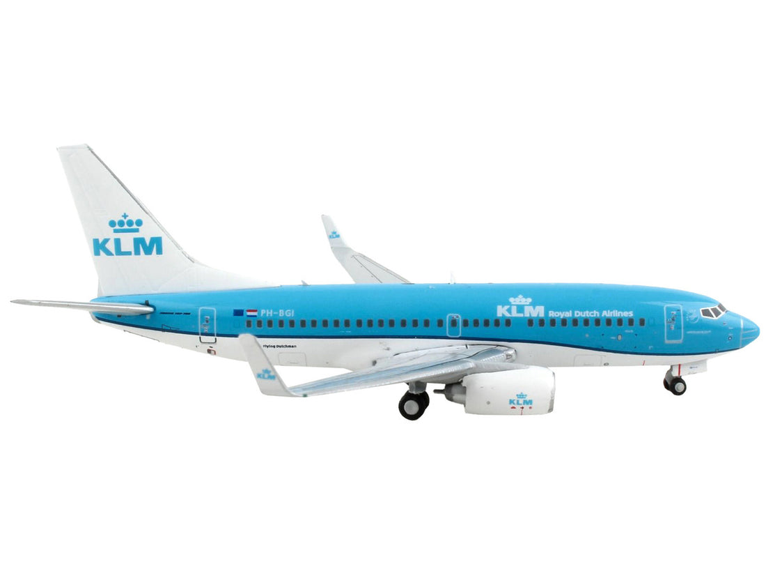 Boeing 737-700 Commercial Aircraft "KLM Royal Dutch Airlines" Blue and White 1/400 Diecast Model Airplane by GeminiJets-1