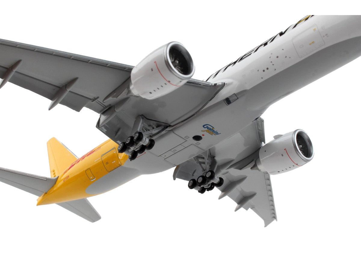 Boeing 777F Commercial Aircraft with Flaps Down "Southern Air - DHL" White and Yellow 1/400 Diecast Model Airplane by GeminiJets-3