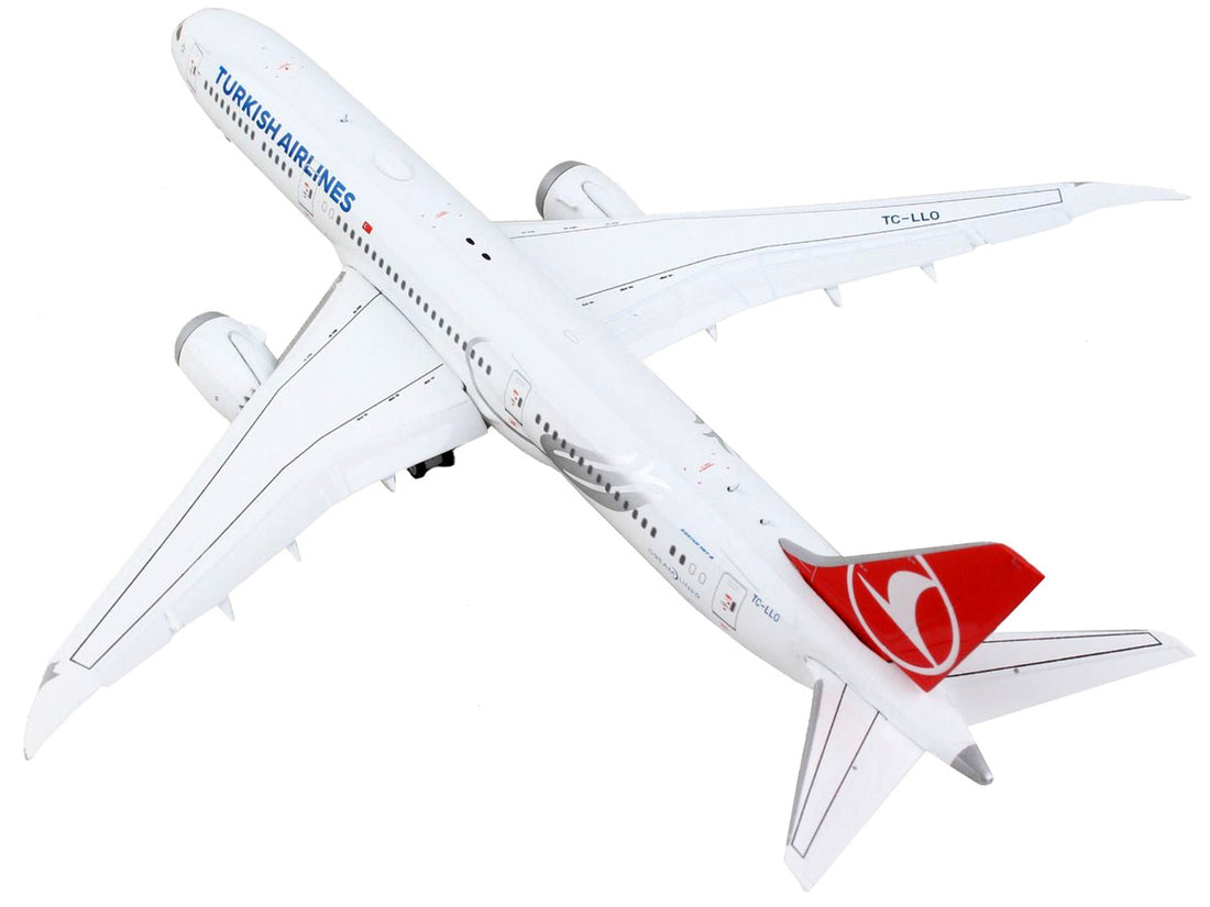 Boeing 787-9 Commercial Aircraft with Flaps Down "Turkish Airlines" White with Red Tail 1/400 Diecast Model Airplane by GeminiJets-3