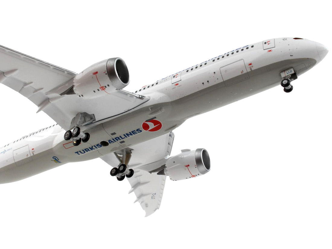 Boeing 787-9 Commercial Aircraft with Flaps Down "Turkish Airlines" White with Red Tail 1/400 Diecast Model Airplane by GeminiJets-1