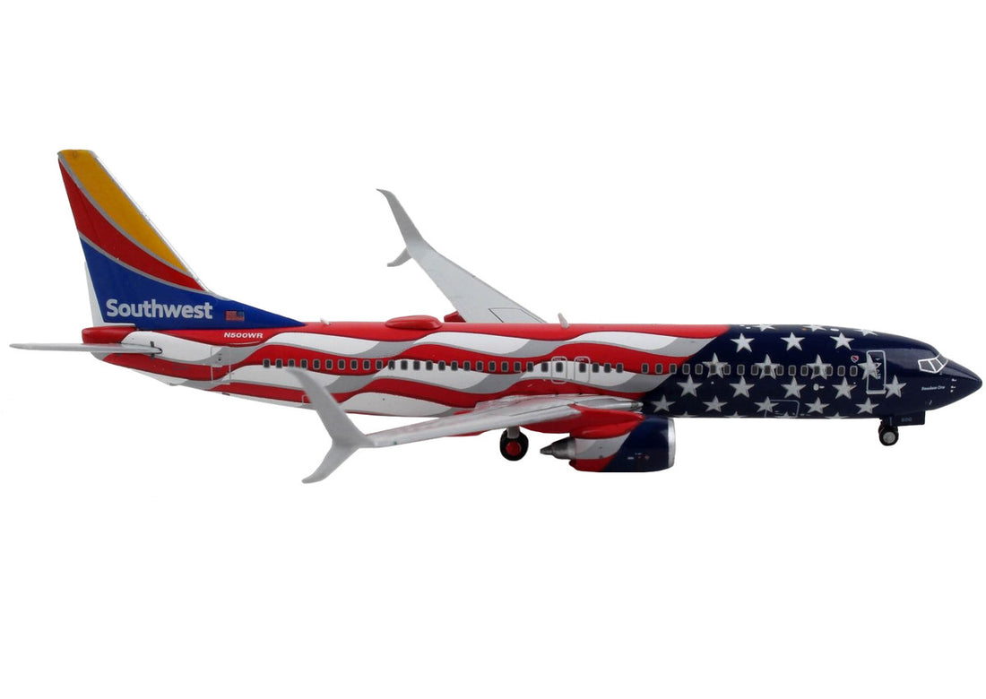Boeing 737-800 Commercial Aircraft "Southwest Airlines - Freedom One" United States Flag Livery 1/400 Diecast Model Airplane by GeminiJets 3