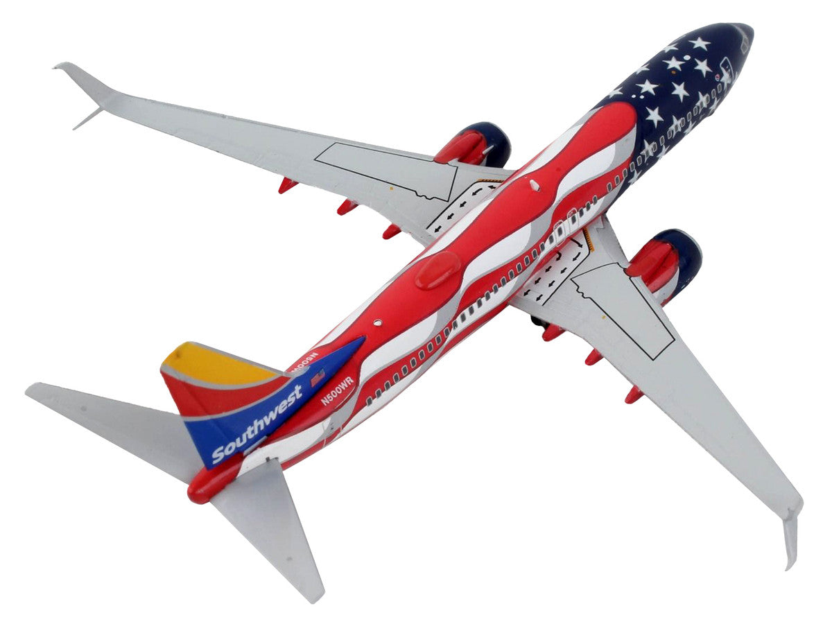 Boeing 737-800 Commercial Aircraft "Southwest Airlines - Freedom One" United States Flag Livery 1/400 Diecast Model Airplane by GeminiJets 4