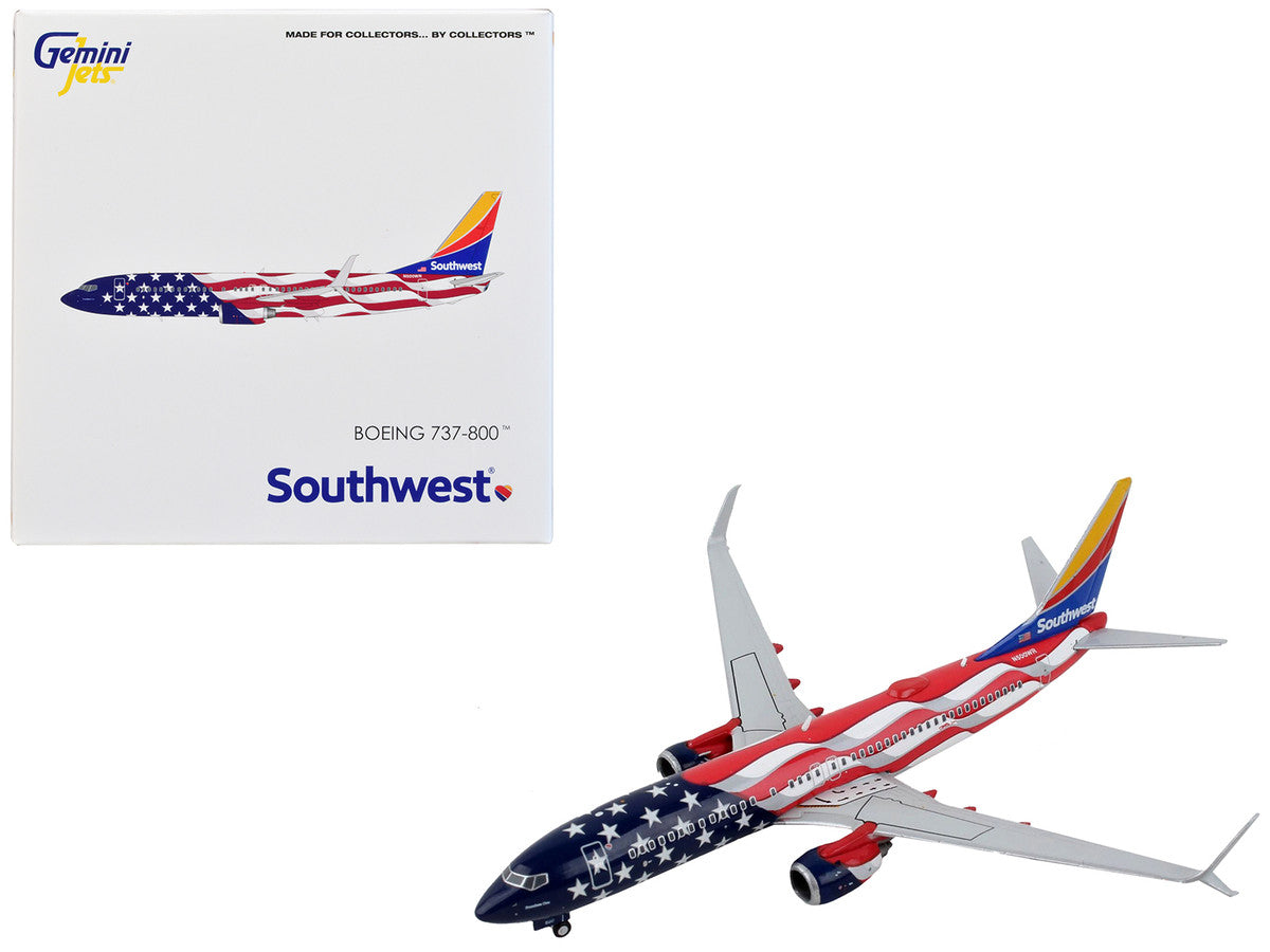 Boeing 737-800 Commercial Aircraft "Southwest Airlines - Freedom One" United States Flag Livery 1/400 Diecast Model Airplane by GeminiJets 2