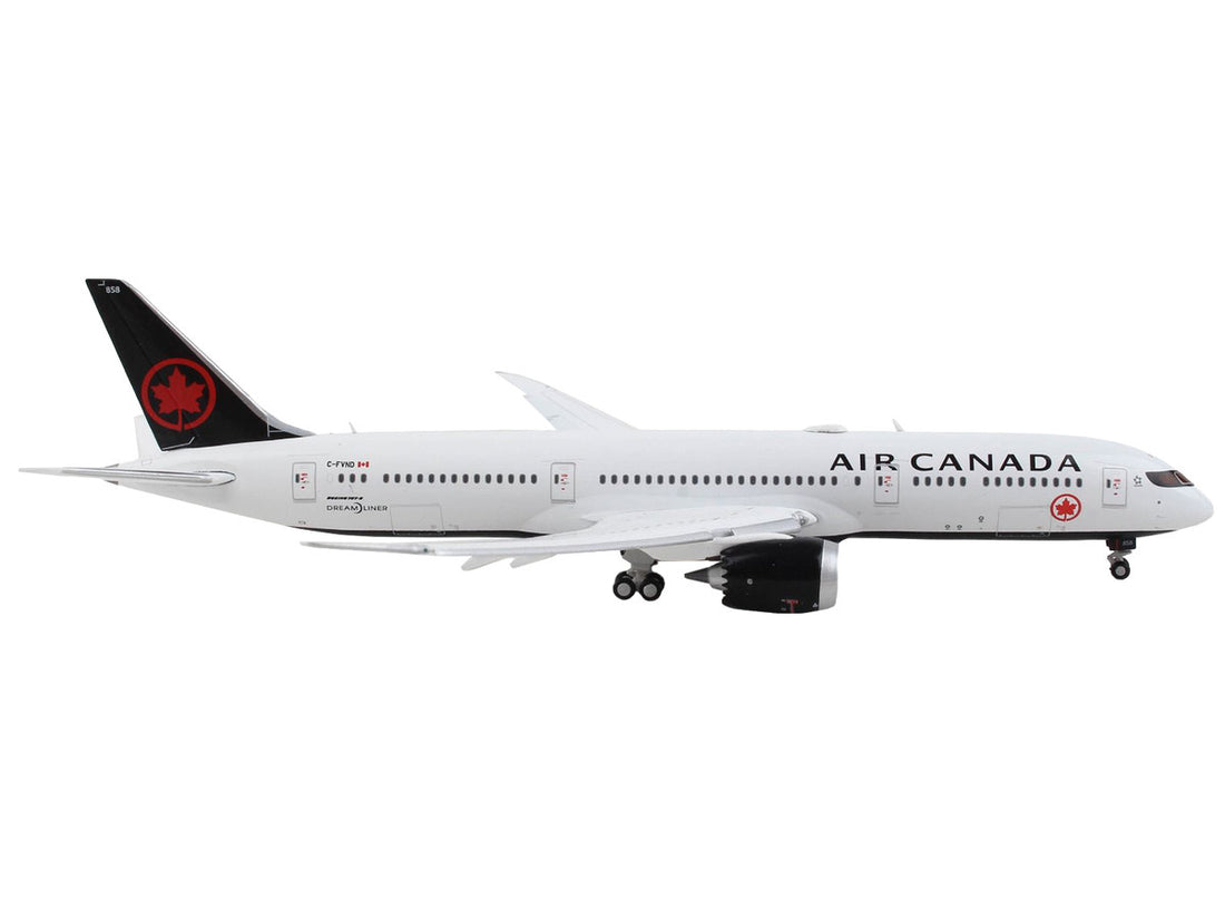 Boeing 787-9 Commercial Aircraft with Flaps Down "Air Canada" White with Black Tail 1/400 Diecast Model Airplane by GeminiJets-2