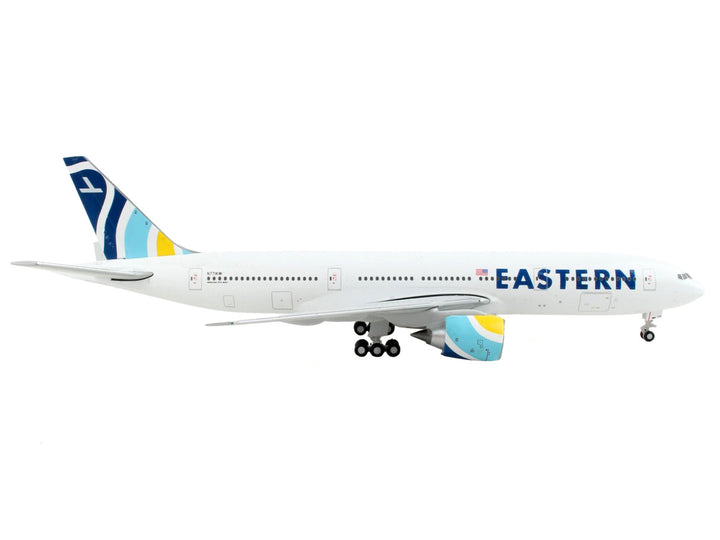 Boeing 777-200ER Commercial Aircraft "Eastern Air Lines" White with Striped Tail 1/400 Diecast Model Airplane by GeminiJets-1