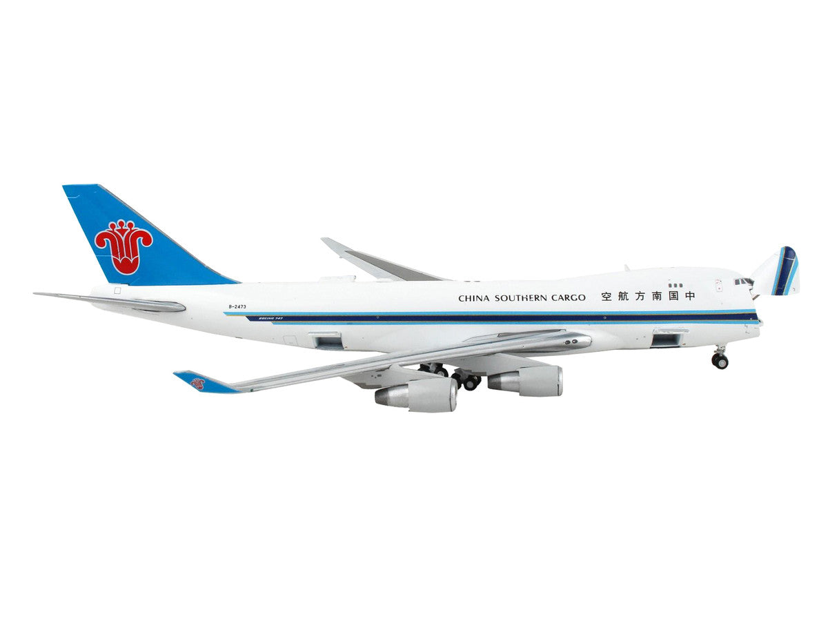 Boeing 747-400F Commercial Aircraft "China Southern Cargo" White with Black Stripes and Blue Tail "Interactive Series" 1/400 Diecast Model Airplane by GeminiJets-2