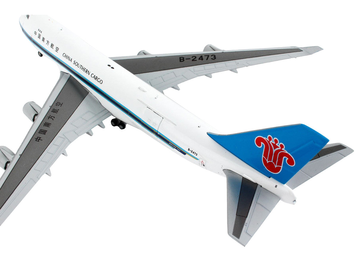 Boeing 747-400F Commercial Aircraft "China Southern Cargo" White with Black Stripes and Blue Tail "Interactive Series" 1/400 Diecast Model Airplane by GeminiJets-1