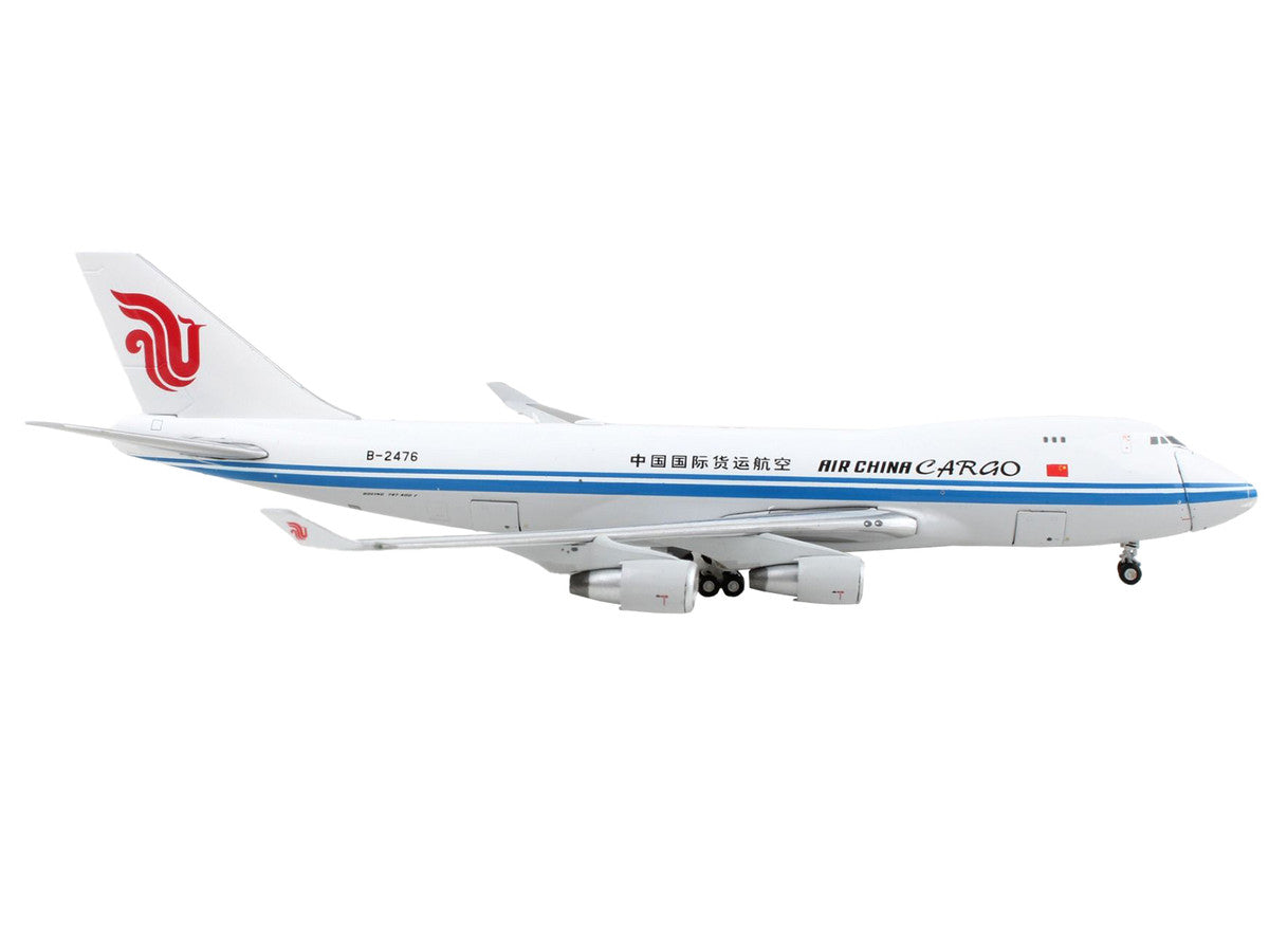 Boeing 747-400F Commercial Aircraft "Air China Cargo" White with Blue Stripes "Interactive Series" 1/400 Diecast Model Airplane by GeminiJets-1
