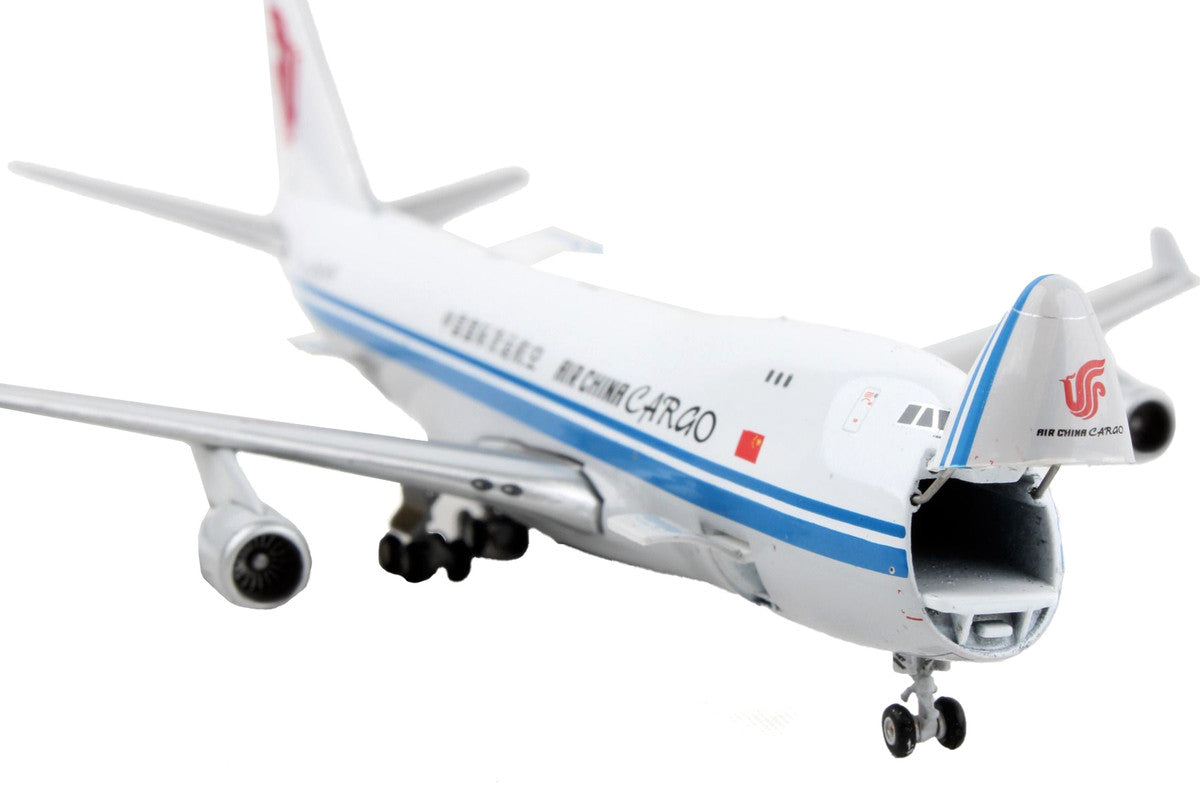 Boeing 747-400F Commercial Aircraft "Air China Cargo" White with Blue Stripes "Interactive Series" 1/400 Diecast Model Airplane by GeminiJets-2