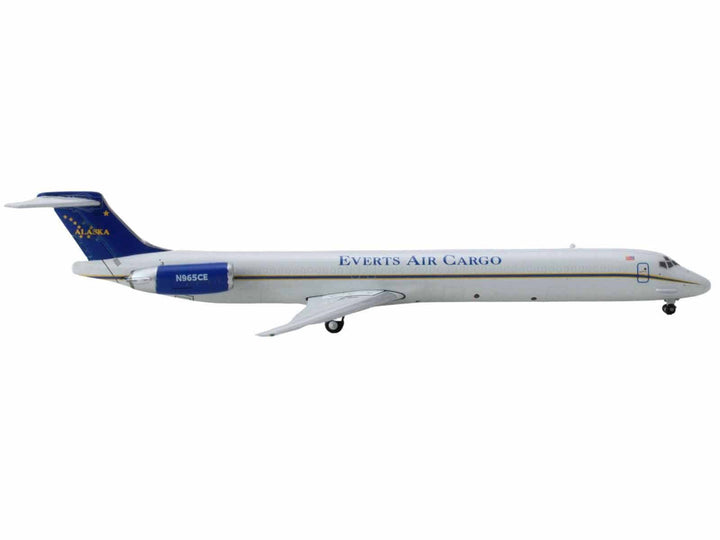 McDonnell Douglas MD-83 Commercial Aircraft "Everts Air Cargo" (N965CE) White with Blue Tail 1/400 Diecast Model Airplane by GeminiJets-1