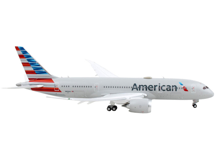 Boeing 787-8 Commercial Aircraft with Flaps Down "American Airlines" Gray with Striped Tail 1/400 Diecast Model Airplane by GeminiJets-1