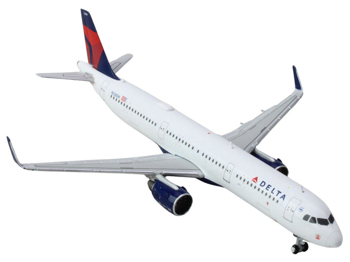 Airbus A321 Commercial Aircraft "Delta Air Lines" (N328DN) White with Red and Blue Tail 1/400 Diecast Model Airplane by GeminiJets-1