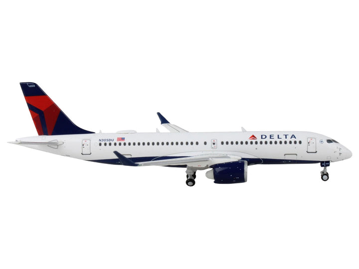 Airbus A220-300 Commercial Aircraft "Delta Airlines" White with Blue and Red Tail 1/400 Diecast Model Airplane by GeminiJets-1