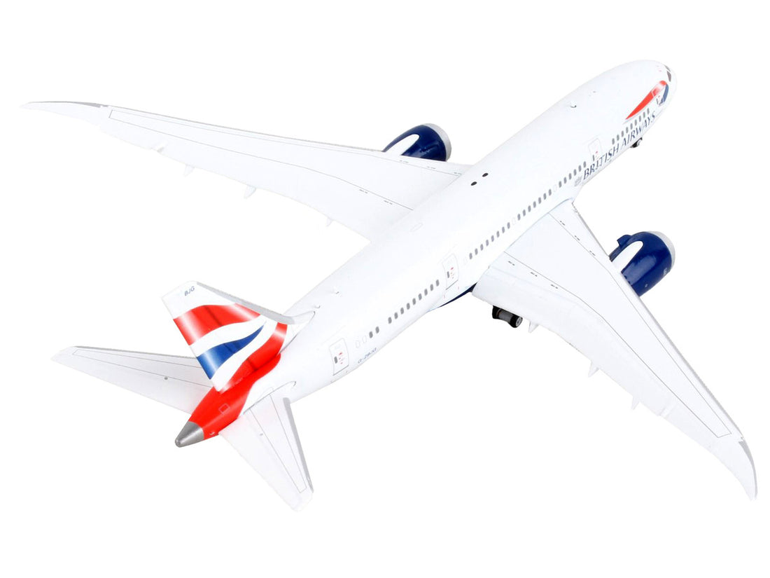 Boeing 787-8 Commercial Aircraft with Flaps Down "British Airways" White with Tail Stripes 1/400 Diecast Model Airplane by GeminiJets-3