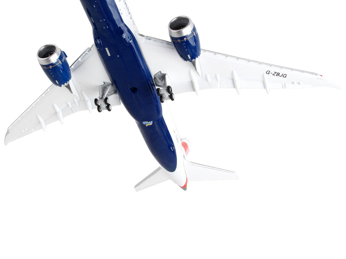 Boeing 787-8 Commercial Aircraft with Flaps Down "British Airways" White with Tail Stripes 1/400 Diecast Model Airplane by GeminiJets-2