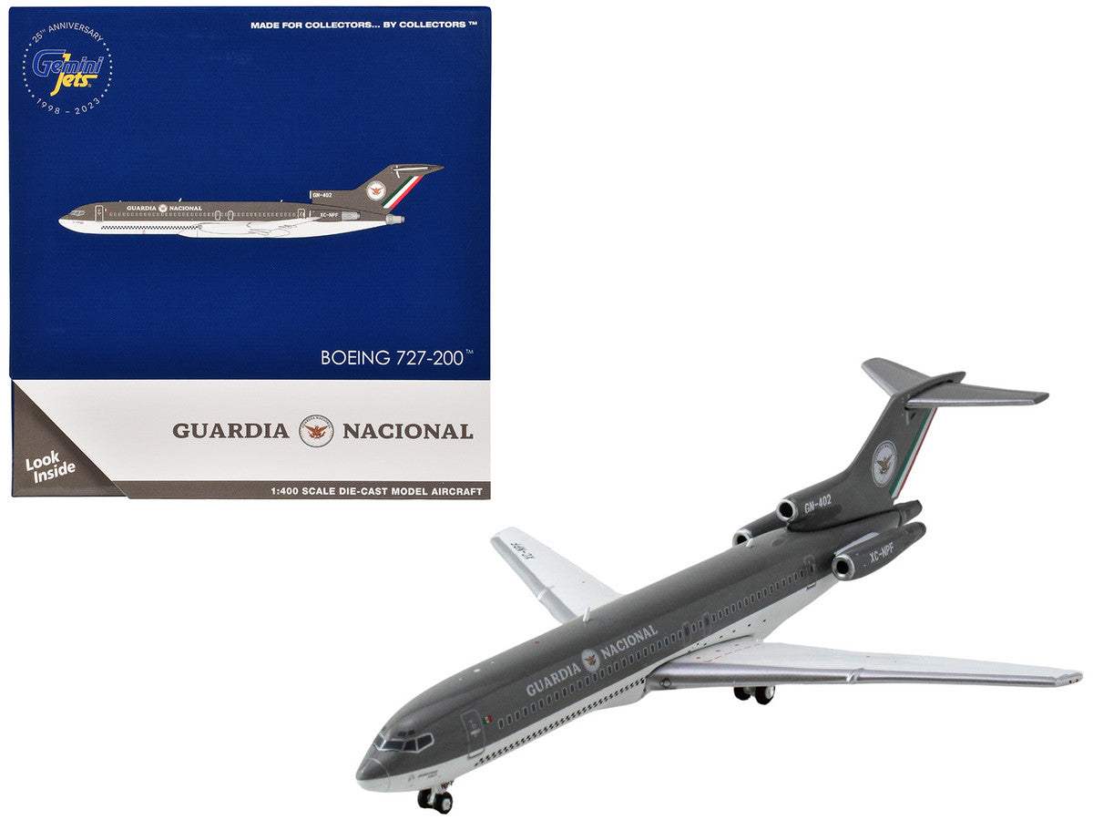 Boeing 727-200 Commercial Aircraft "Guardia Nacional - Mexico National Guard" (XC-NPF/GN-402) Gray 1/400 Diecast Model Airplane by GeminiJets-0