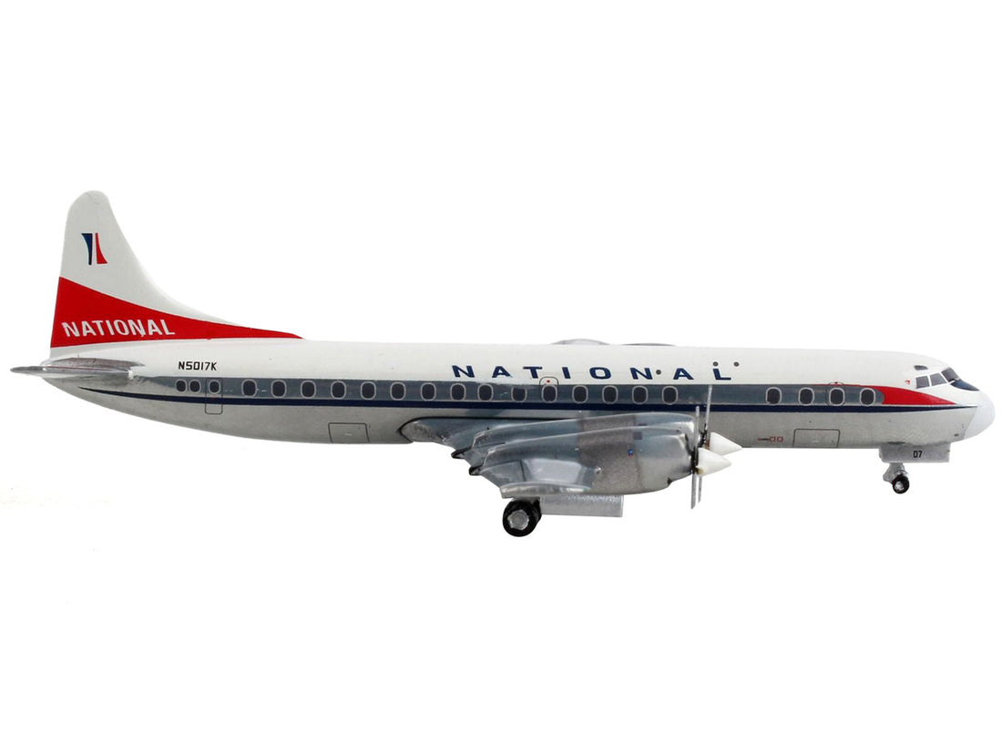 Lockheed L-188 Electra Commercial Aircraft "National Airlines" White with Red Tail 1/400 Diecast Model Airplane by GeminiJets-1