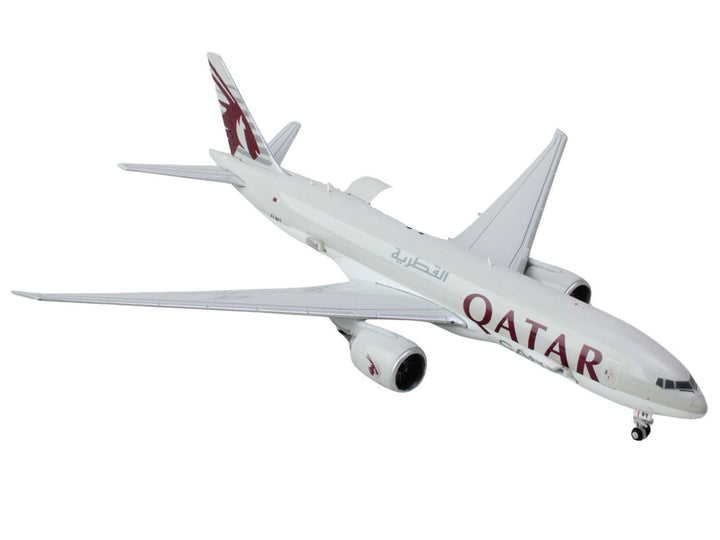 Boeing 777F Commercial Aircraft "Qatar Airways" (A7-BFT) Gray with Tail Graphics "Interactive Series" 1/400 Diecast Model Airplane by GeminiJets-1