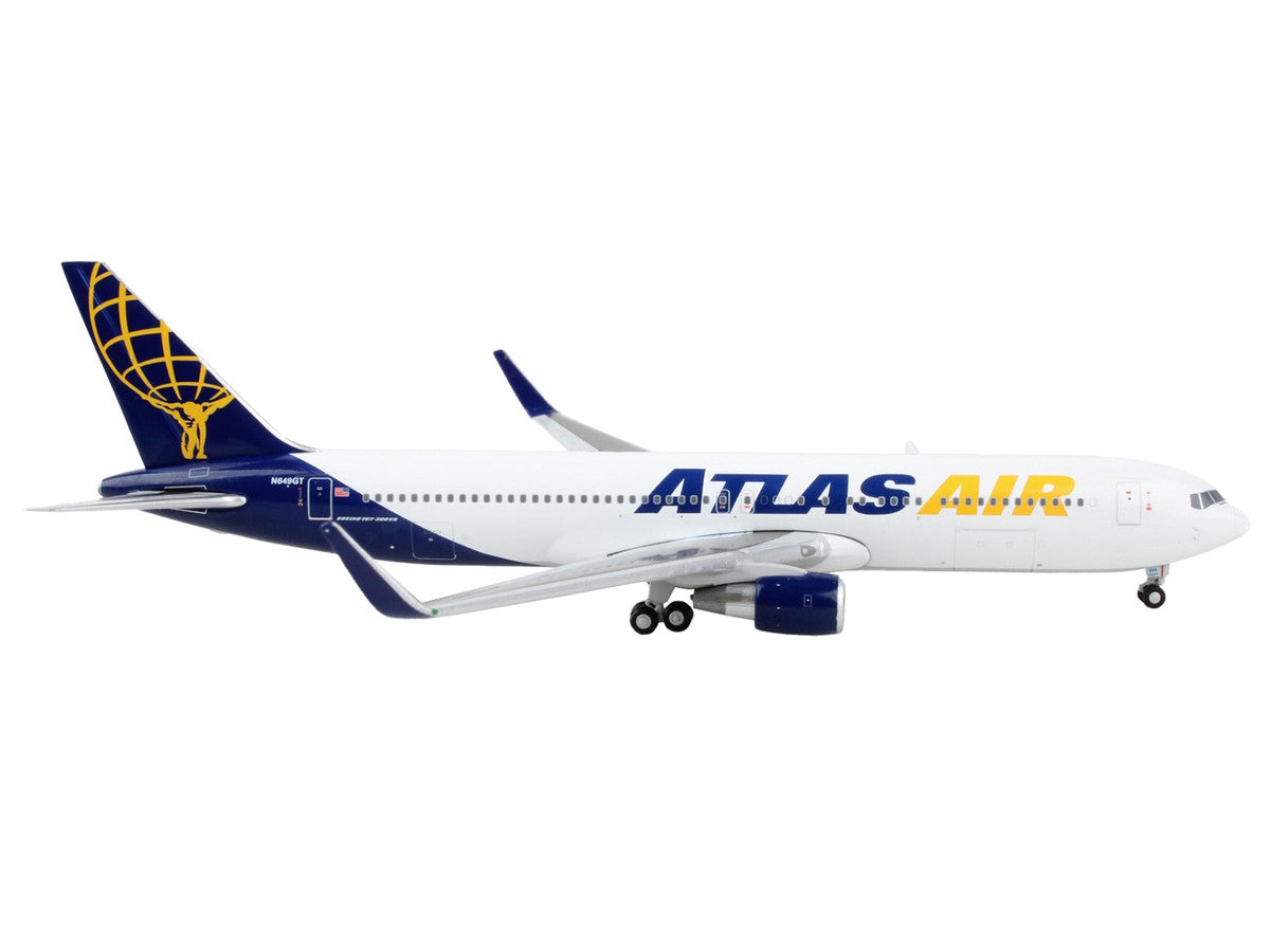 Boeing 767-300ER Commercial Aircraft "Atlas Air" White and Blue 1/400 Diecast Model Airplane by GeminiJets-1