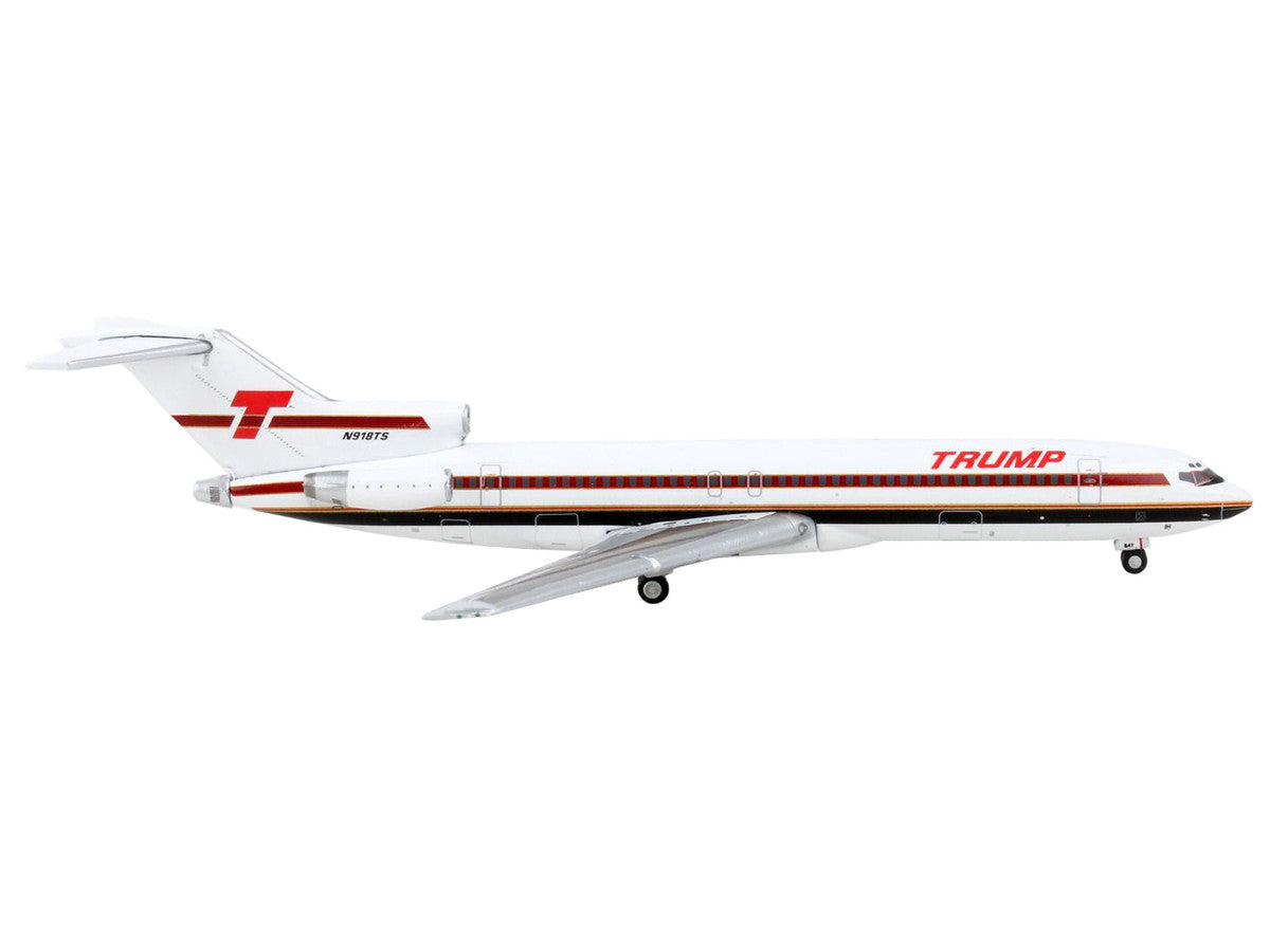 Boeing 727-200 Commercial Aircraft "Trump Shuttle" White with Red Stripes 1/400 Diecast Model Airplane by GeminiJets-1