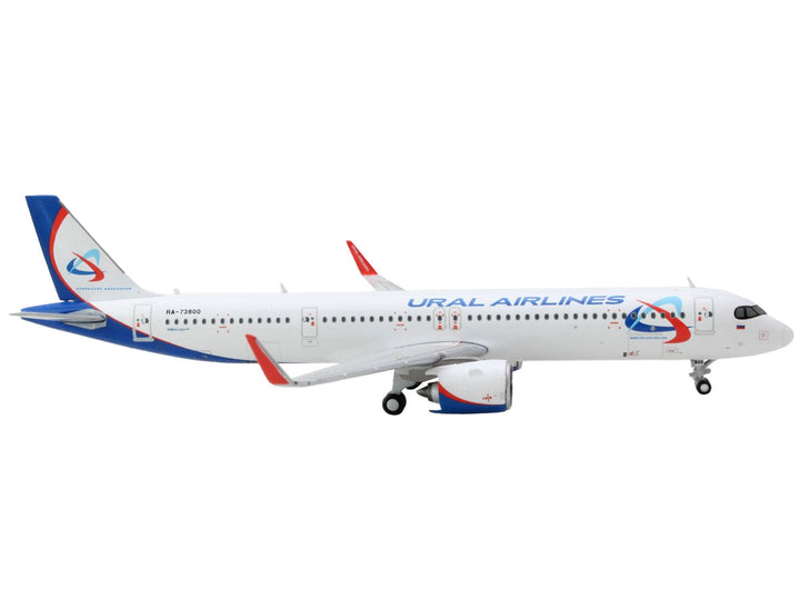 Airbus A321neo Commercial Aircraft "Ural Airlines" White with Blue Tail 1/400 Diecast Model Airplane by GeminiJets-1