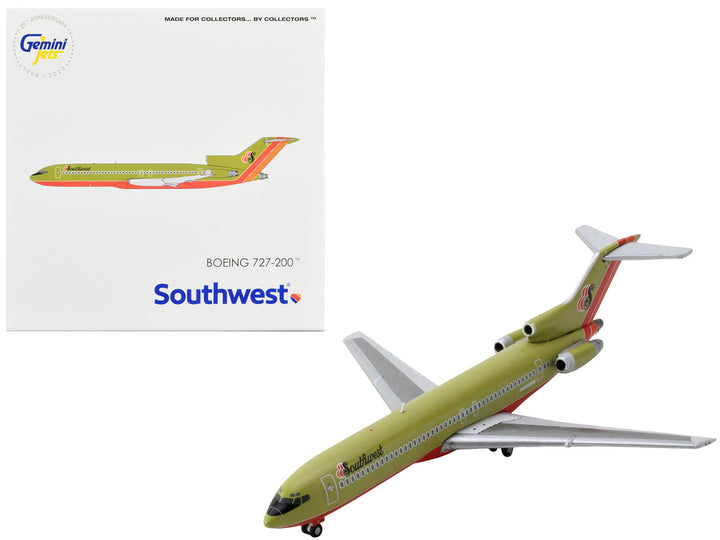 Boeing 727-200 Commercial Aircraft "Southwest Airlines" Gold with Red and Orange Stripes 1/400 Diecast Model Airplane by GeminiJets-0