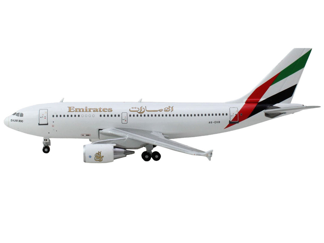 Airbus A310-300 Commercial Aircraft "Emirates Airlines" (A6-EKB) White with Striped Tail 1/400 Diecast Model Airplane by GeminiJets-2