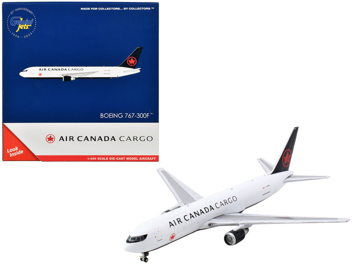 Boeing 767-300F Commercial Aircraft "Air Canada Cargo" (C-GXHM) White with Black Tail 1/400 Diecast Model Airplane by GeminiJets-0