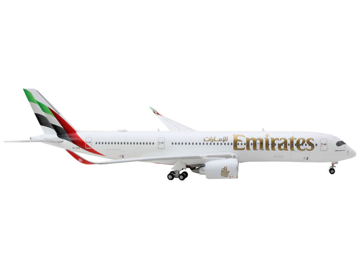 Airbus A350-900 Commercial Aircraft "Emirates Airlines" White with Striped Tail 1/400 Diecast Model Airplane by GeminiJets-1