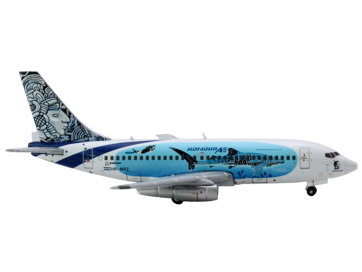 Boeing 737-200 Commercial Aircraft "Aviatsa Honduras" (HR-MRZ) White with Blue Graphics 1/400 Diecast Model Airplane by GeminiJets-1
