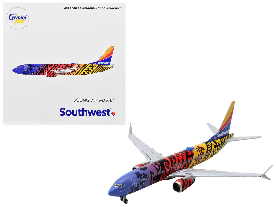 Boeing 737 MAX 8 Commercial Aircraft "Southwest Airlines - Imua One" Hawaiian Theme Livery 1/400 Diecast Model Airplane by GeminiJets-0