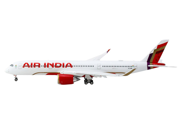 Airbus A350-900 Commercial Aircraft with Flaps Down "Air India" (VT-JRH) White with Tail Graphics 1/400 Diecast Model Airplane by GeminiJets-1