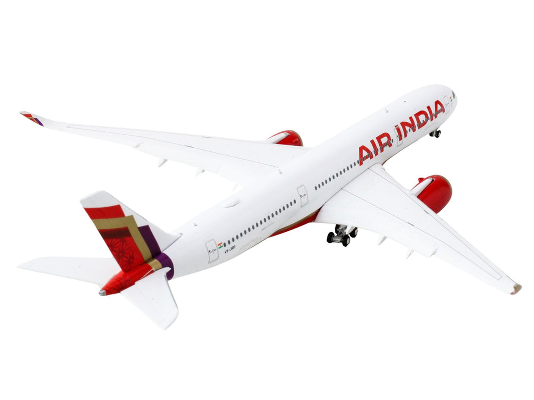 Airbus A350-900 Commercial Aircraft with Flaps Down "Air India" (VT-JRH) White with Tail Graphics 1/400 Diecast Model Airplane by GeminiJets-2