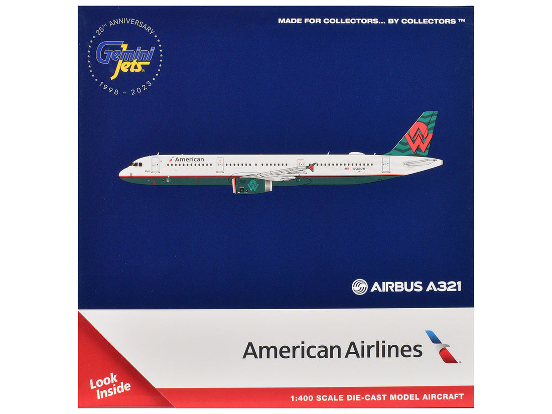 American Airlines America West Heritage Airbus A321 1:400 model packaging