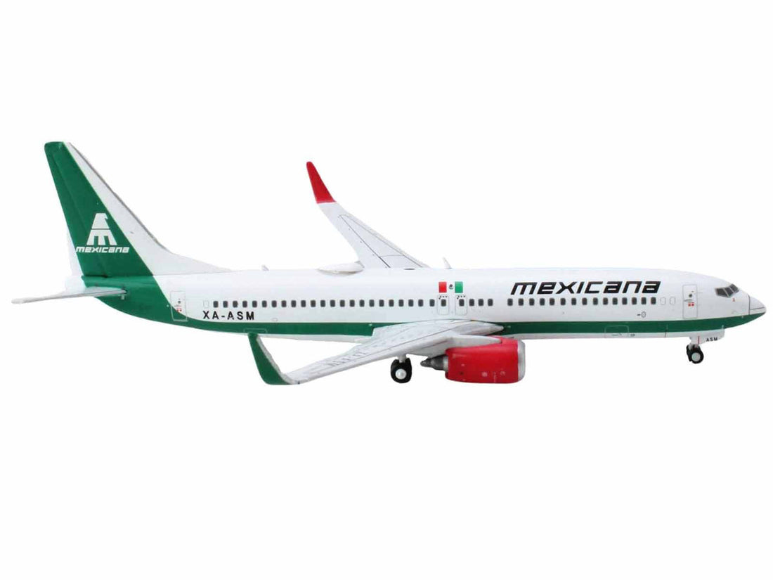Boeing 737-800 Commercial Aircraft "Mexicana Airlines" (XA-ASM) White with Green Tail 1/400 Diecast Model Airplane by GeminiJets-1