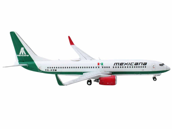 Boeing 737-800 Commercial Aircraft "Mexicana Airlines" (XA-ASM) White with Green Tail 1/400 Diecast Model Airplane by GeminiJets-1