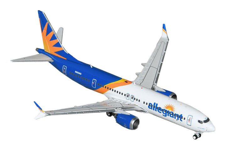 Boeing 737 MAX 200 Commercial Aircraft "Allegiant Air" (N810MG) White and Blue 1/400 Diecast Model Airplane by GeminiJets-0