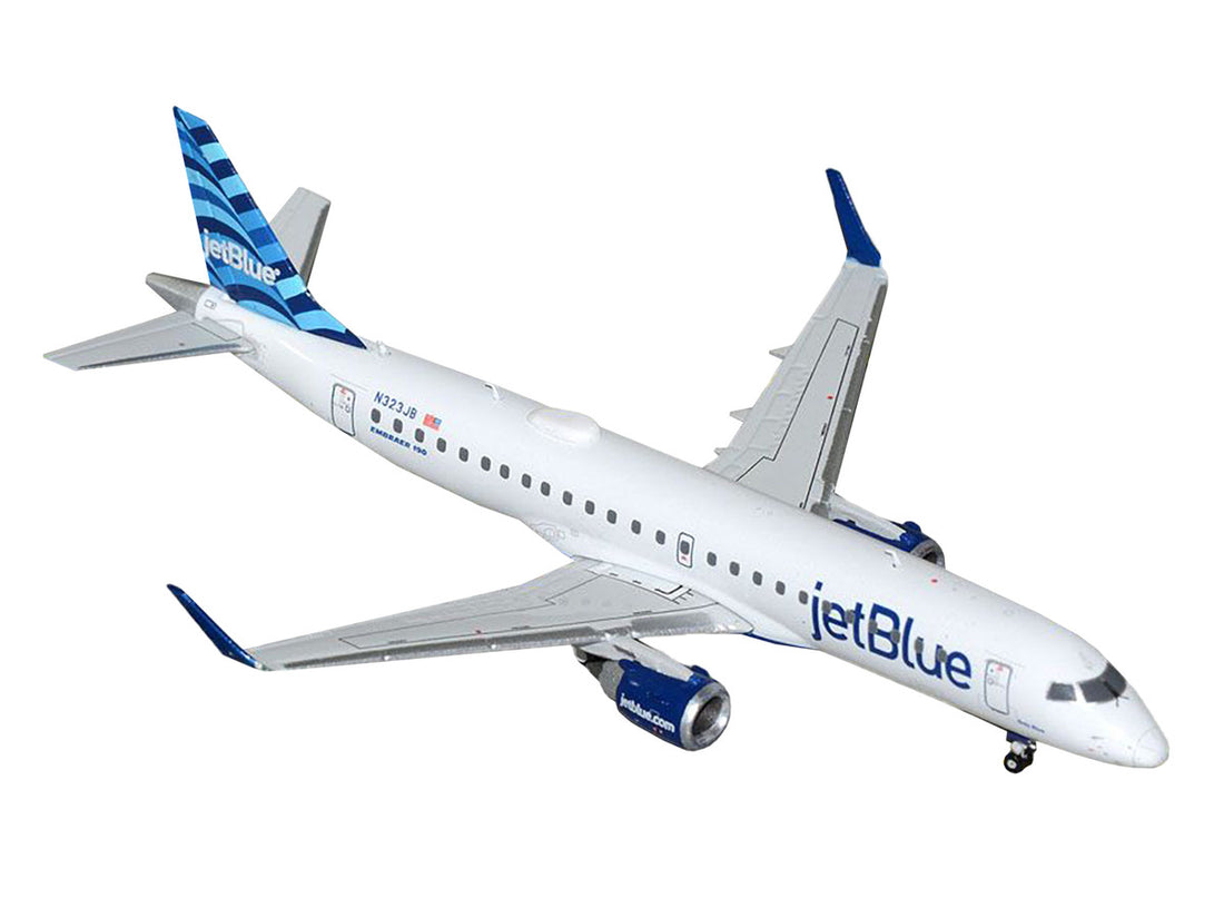 Embraer ERJ-190 Commercial Aircraft "JetBlue Airways" (N323JB) White with Blue Tail 1/400 Diecast Model Airplane by GeminiJets-1