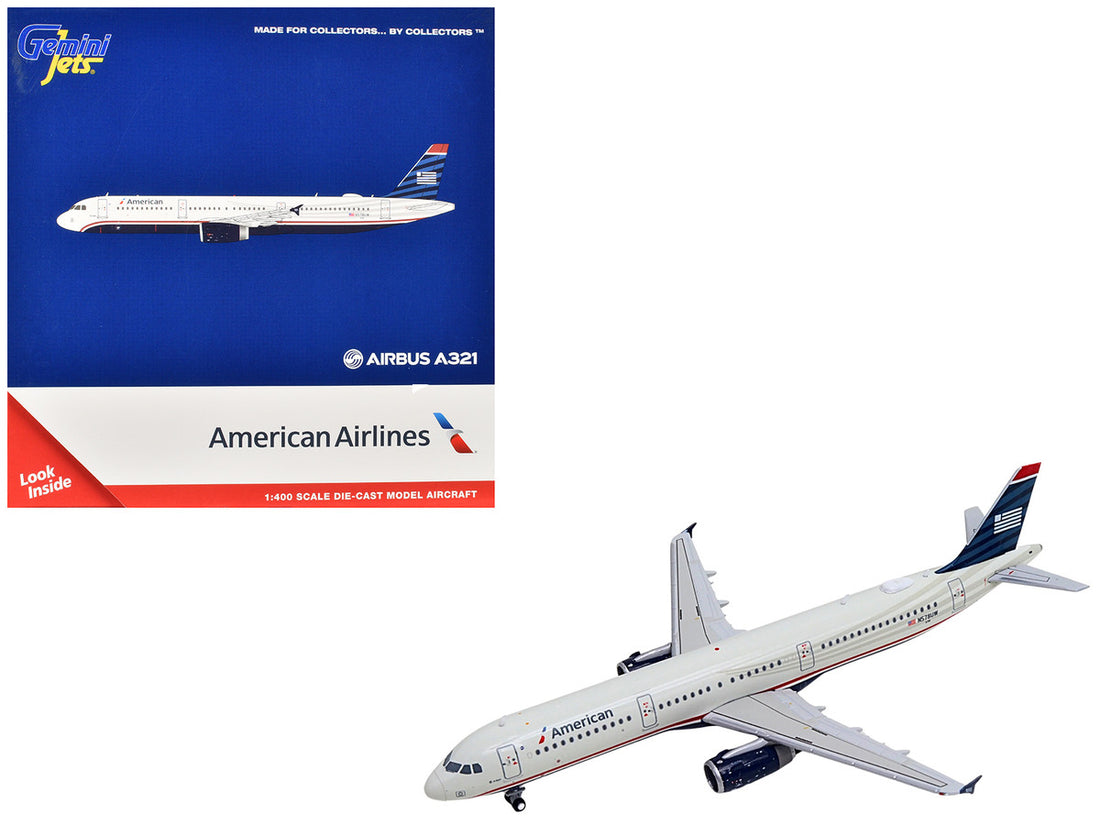 GeminiJets Airbus A321 US Airways Heritage 1:400 model with collector packaging