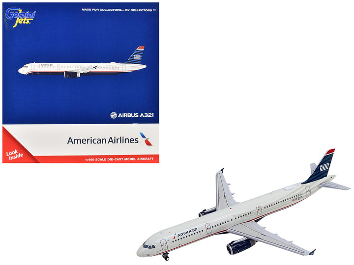 GeminiJets Airbus A321 US Airways Heritage 1:400 model with collector packaging