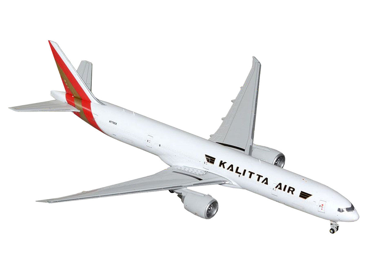 Boeing 777-300ER Commercial Aircraft "Kalitta Air" (N779CK) White with Red Tail 1/400 Diecast Model Airplane by GeminiJets-1