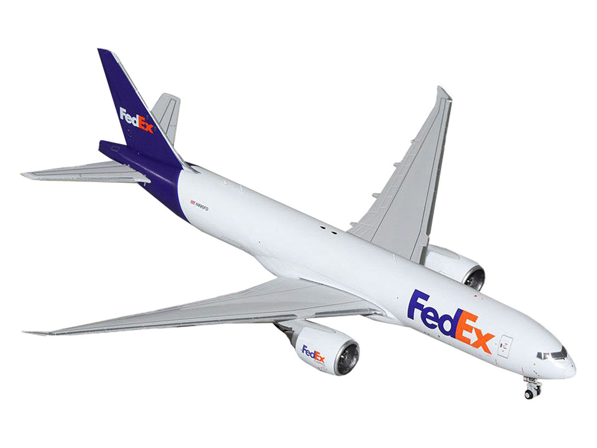 Boeing 777F Commercial Aircraft "FedEx (Federal Express)" (N895FD) White with Purple Tail 1/400 Diecast Model Airplane by GeminiJets-0