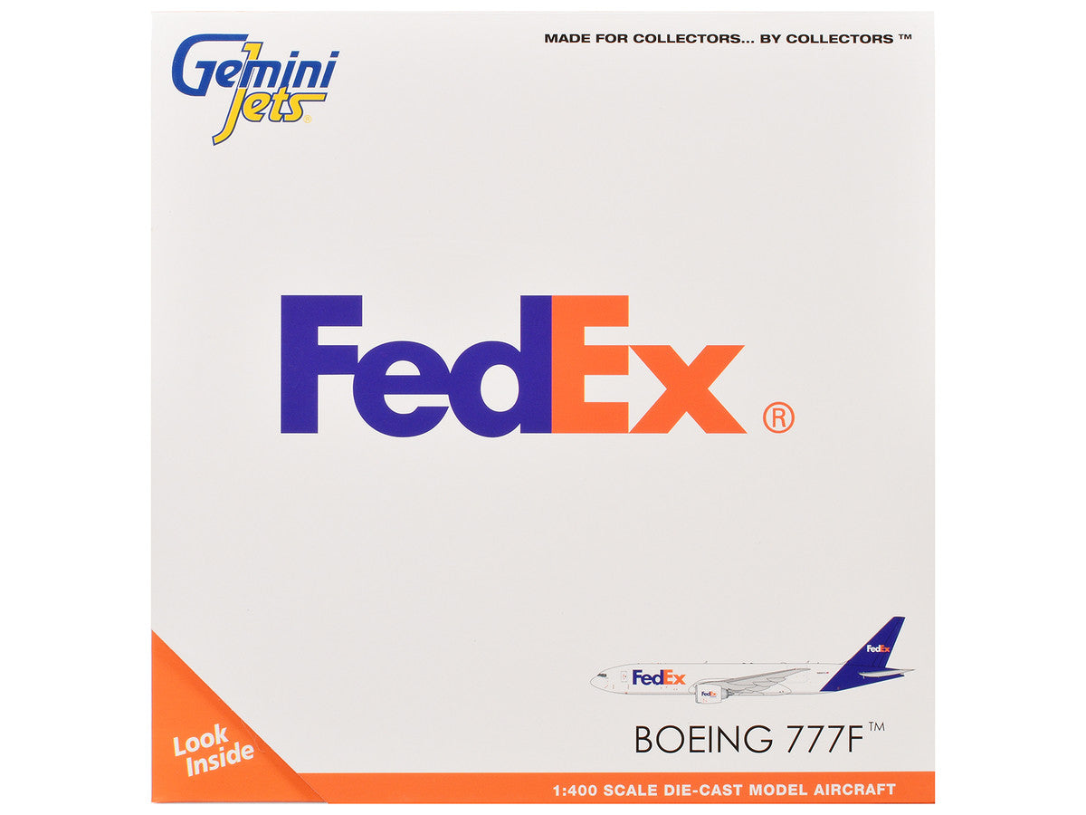 Boeing 777F Commercial Aircraft "FedEx (Federal Express)" (N895FD) White with Purple Tail 1/400 Diecast Model Airplane by GeminiJets-1