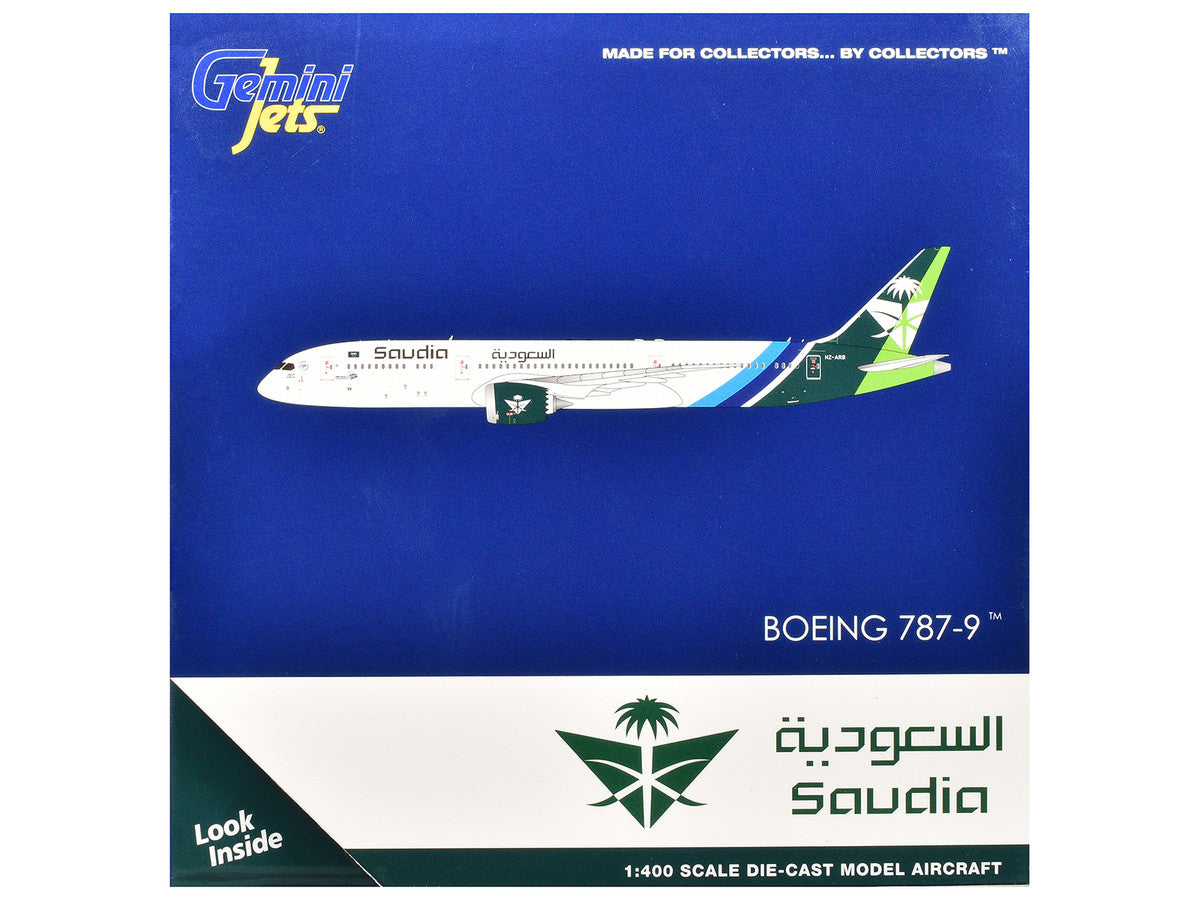 Boeing 787-9 Commercial Aircraft "Saudia Airline" (HZ-ARB) White with Tail Graphics 1/400 Diecast Model Airplane by GeminiJets-2