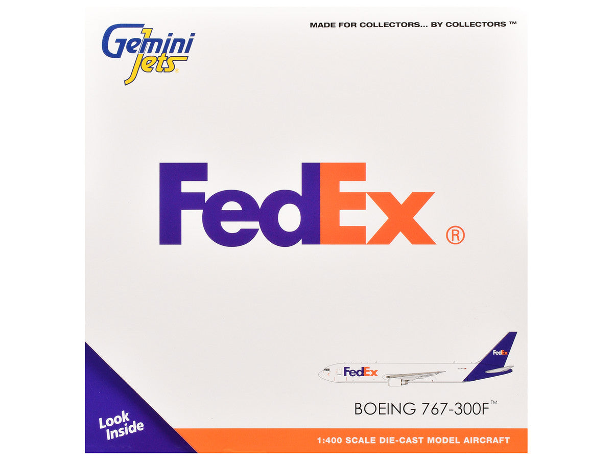 Boeing 767-300F Commercial Aircraft "FedEx (Federal Express)" (N144FE) White with Purple Tail 1/400 Diecast Model Airplane by GeminiJets-2